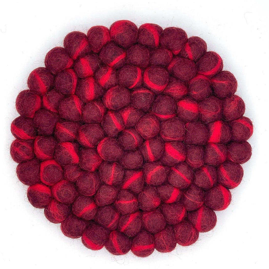 Red Marble Felt Ball Trivet (2023 limited design)