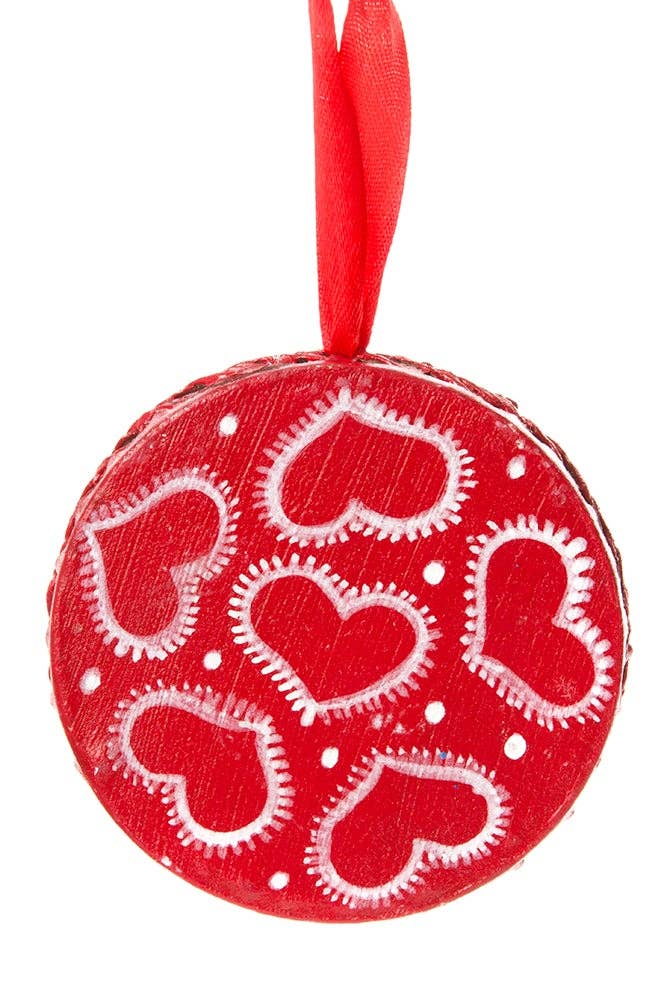 Red Drum Ornaments with Hearts: Small