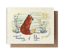 Load image into Gallery viewer, Thinking of You Fox Plantable Wildflower Seed Card: Glassine Sleeves
