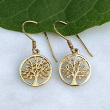 Load image into Gallery viewer, Tree of Life Earrings - Brass, Indonesia
