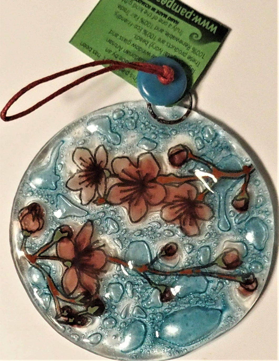 Flowers and Butterflies Glass Ornament / suncatchers