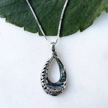 Load image into Gallery viewer, Abalone Filigree Teardrop Necklace - Sterling Silver, Indone
