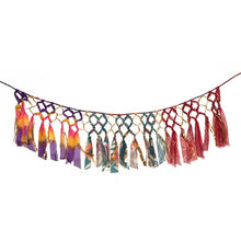Load image into Gallery viewer, Macrame Upcycled Sari Hanging Garland Decoration
