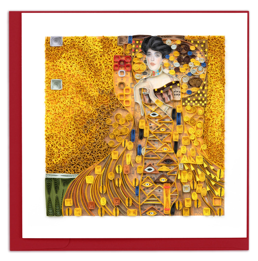 Artist Series - Quilled Lady in Gold, Klimt Greeting Card