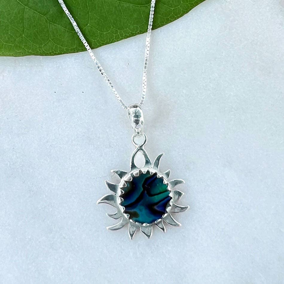 Abalone Sun Necklace - Sterling Silver, Indonesia