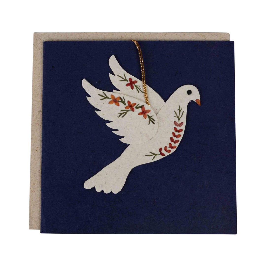 Flying Peace Dove Ornament Card