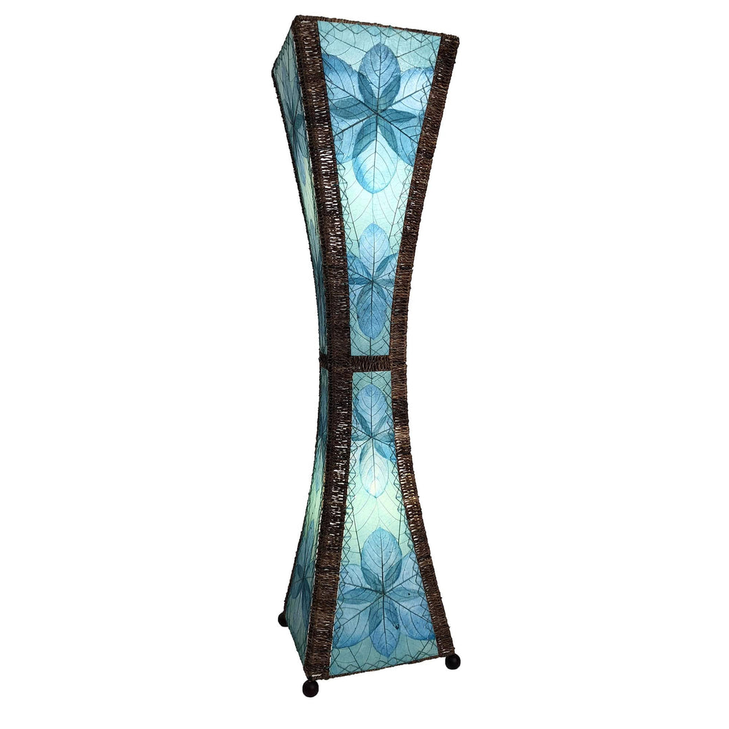 Large Hourglass Lamp in Sea Blue