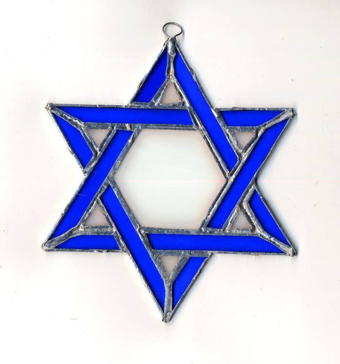 MGL643D  glass Star of David 5.5 in