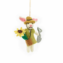 Load image into Gallery viewer, Handmade Felt Greta the Gardening Bunny Hanging Decoration
