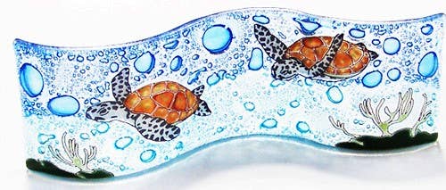 Sea Turtle Wavy Glass
