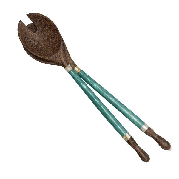 Capiz & Palm Wood Server | Teal: Teal