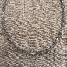 Load image into Gallery viewer, N13 - Tiny labradorite and silver necklace: Tiny labradorite and silver necklace
