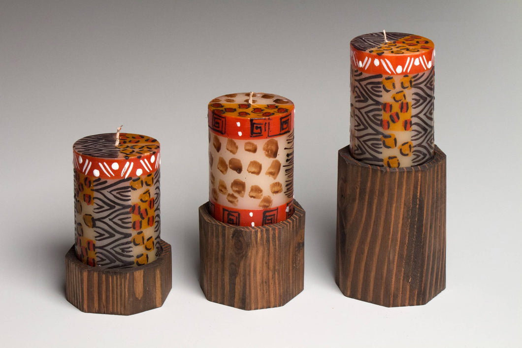 Dual Candle Holders for Pillars & Tapers - Dark Reclaimed Wo