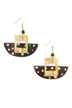 Load image into Gallery viewer, Assorted Batik Cow Bone &amp; Brass Ark Earrings from Kenya
