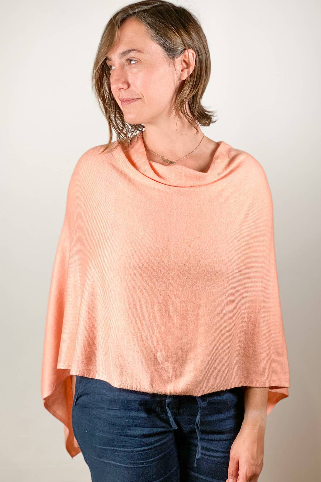 Cashmere Poncho Apricot