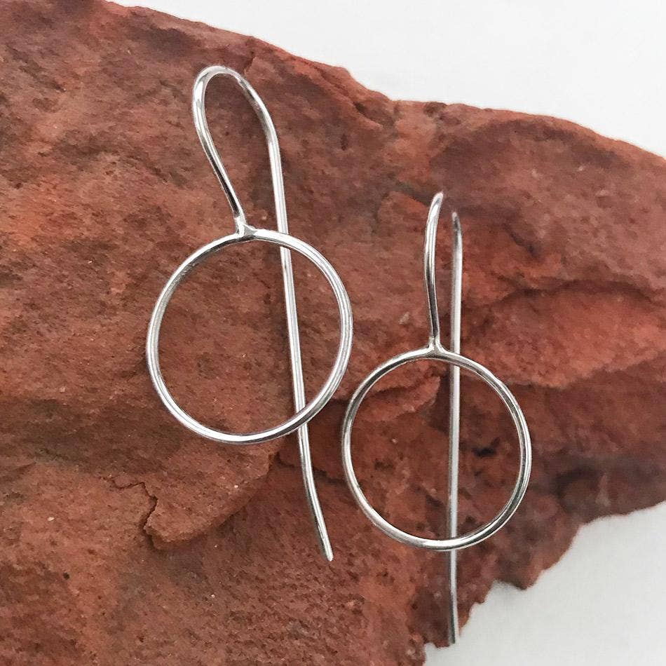 Circle Around Earrings - Sterling Silver, Indonesia