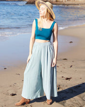 Load image into Gallery viewer, Organic Wide Leg Pants: Aqua
