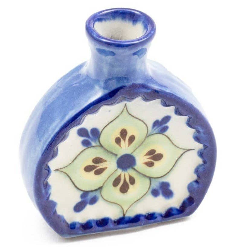 Petite Stoneware Flower Vase: Blue