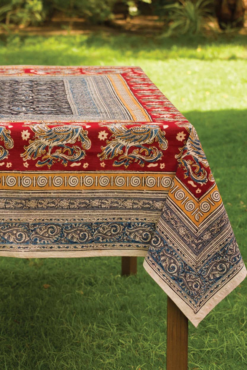 Peacock Kalamkari Tablecloth