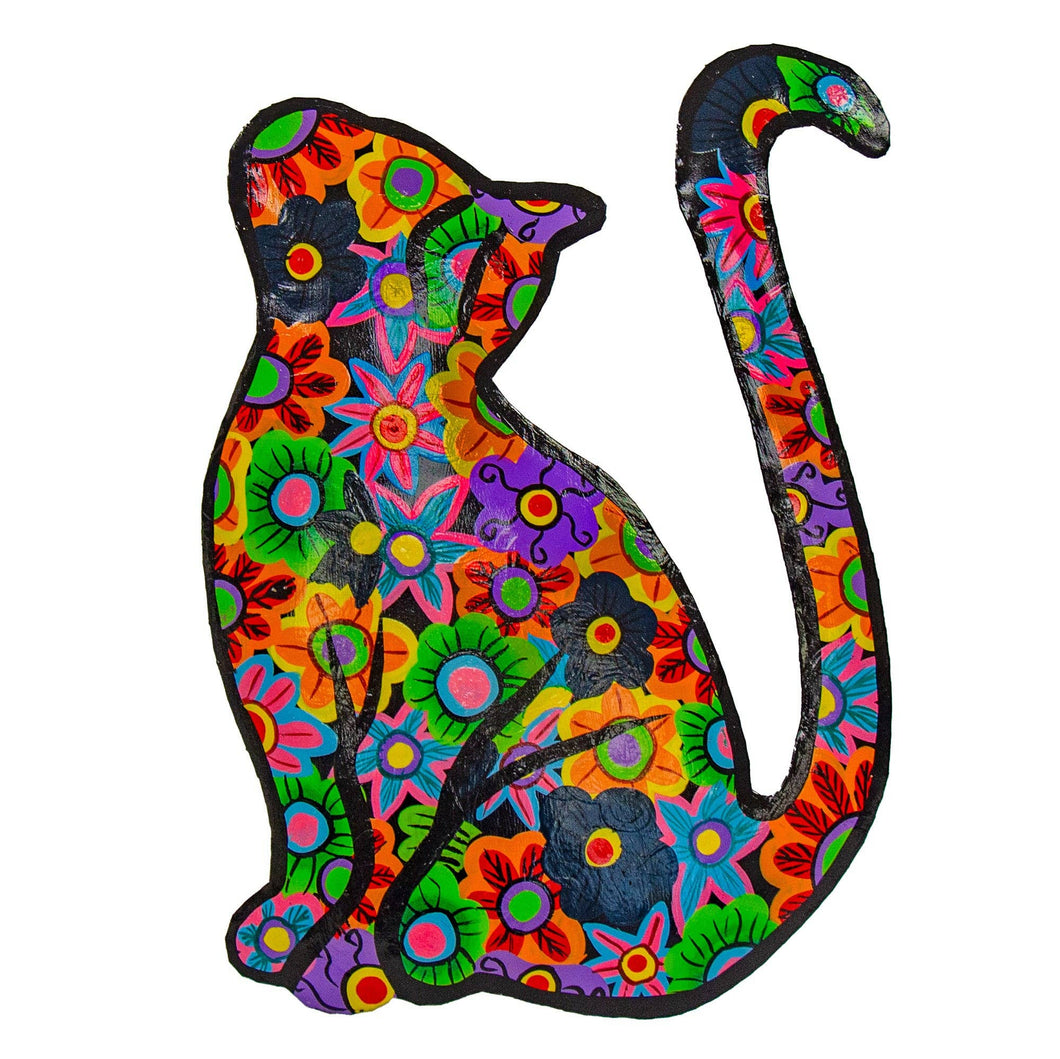 Happy Kitty Haitian Steel Drum Wall Art, 13 inch