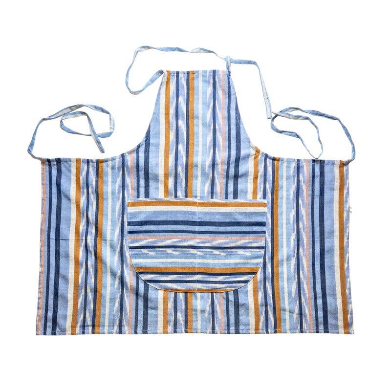 Woven Guatemalan Apron: Azure