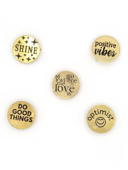 Positivity Pins - Recycled Brass