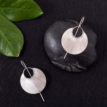 Load image into Gallery viewer, Sterling Silver Etched Petal Earring
