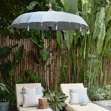 Load image into Gallery viewer, NEW | Balinese Umbrella Patio | Outdoor Aqua
