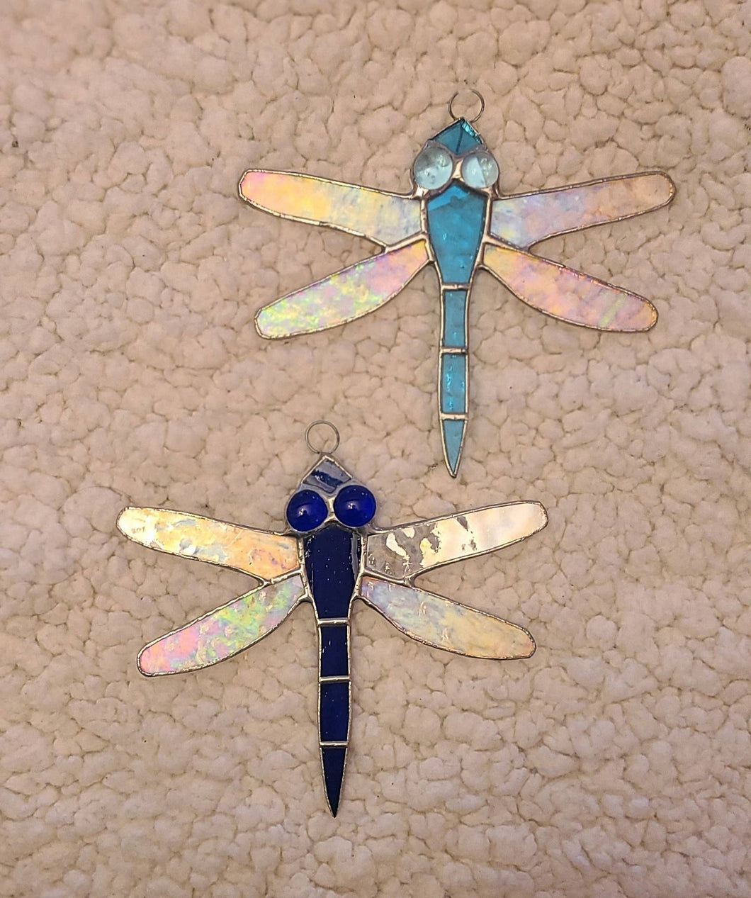 MGL653AB Med Ornaments, Windowpane glass dragonfly.