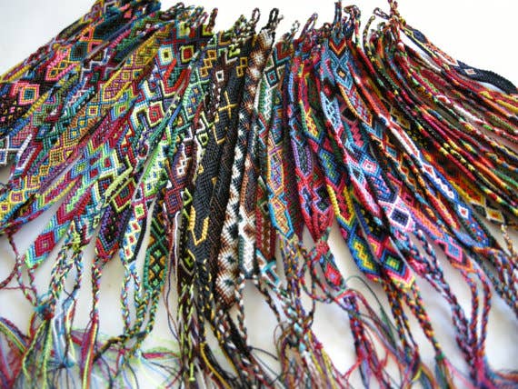 Rainbow Cotton Woven Friendship Bracelets Assortment Bag 50 Pack Lot Peru -  Sanyork Fair Trade