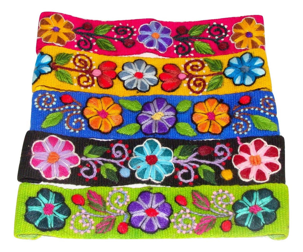 Headband Hand Embroidered Huancavelica Floral Patterned One