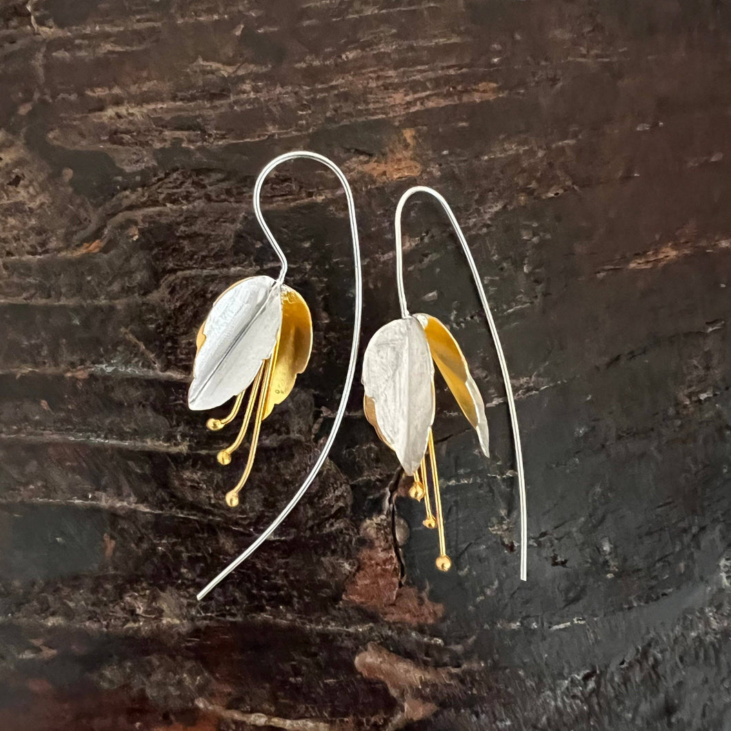 ESV13 - Boungainvillea earrings: Two tone bougainvillea