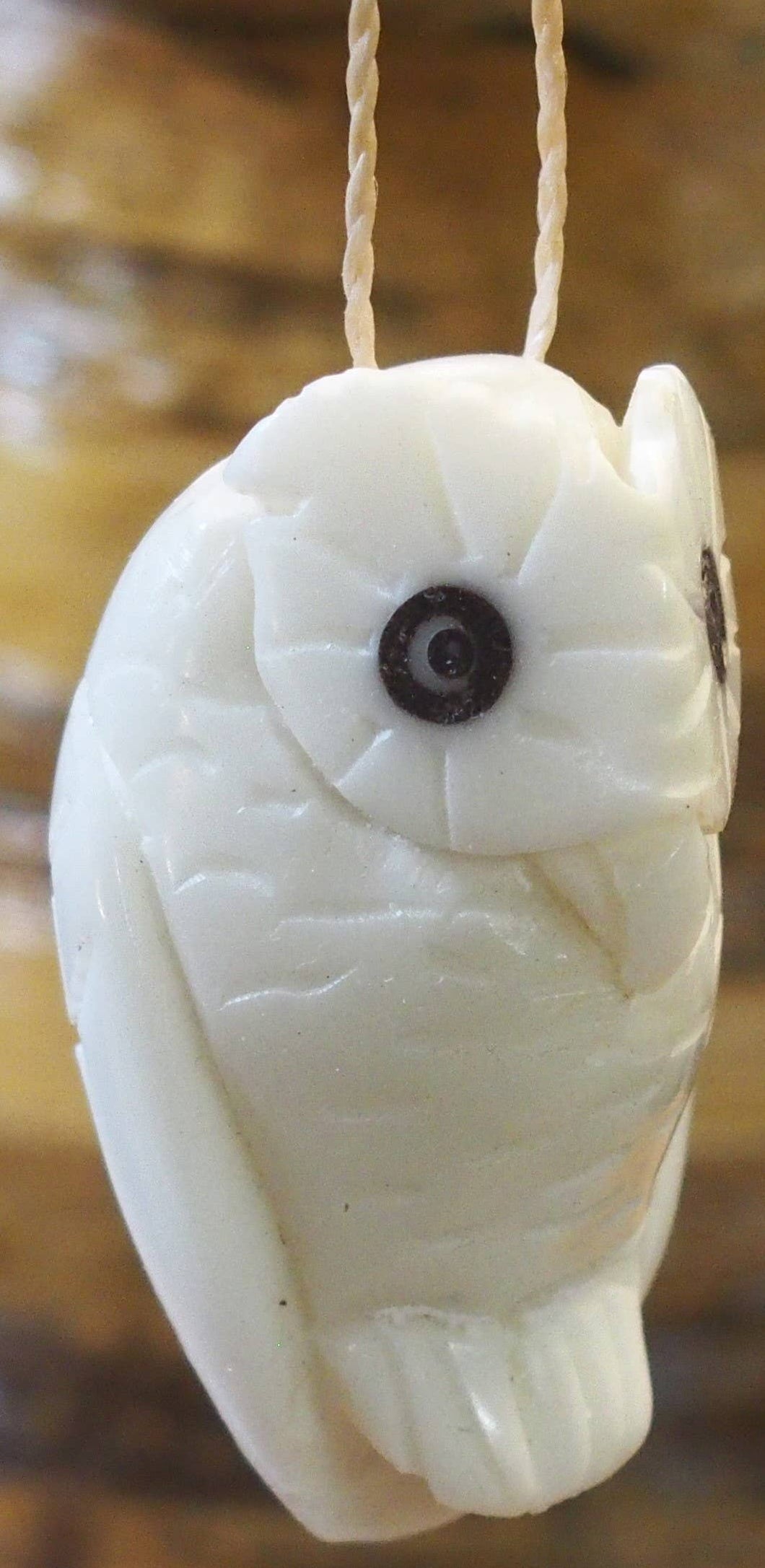 White Owl Tagua Ornament