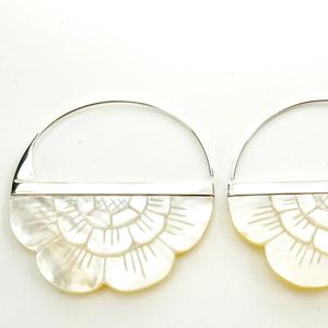 Large Mother of Pearl Flower Hoops